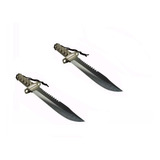2 Facas Tática Rambo Combate Militar Sobrevivência