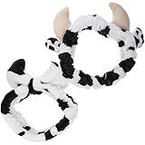 2 Faixas De Cabelo De Inverno Para Meninas Macias Para Orelhas Lavagem Laço Maquiagem Spa Cuidados Com A Pele Banho De Lavagem Feminino Estampa De Pelúcia Faixa De Cabeça Quente Em Forma De