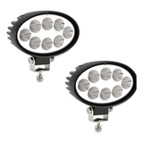 2 Farol De Milha 8 Led 24w 12v 24v Oval Colheitadeira Trator