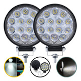2 Farol Milha 14 Led 42w 12v 24v Redondo Off Road Universal