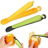 2 Ferramentas De Descascar Frutas De Cozinha Descascador Multifuncional Verde E Amarelo Ferramenta Portátil Para Descascar Limão Pomelo Laranja Cítrico Toranja Toranja Ferramenta De Descascar