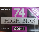 2 Fitas Cassete Sony Cdit Ii 74m High Bias Lacradas Original