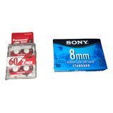 2 Fitas Micro Cassete Panasonic 1 Fita Sony 8mm Filmadora