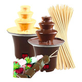 2 Fontes Cascatas Máquina Chocolate Fondue Torre Palitos