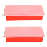 2 Forma Gelo Silicone Flexivel Com Tampa 15 Cubos Sem Bpa