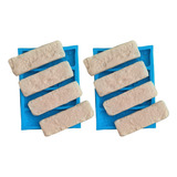 2 Formas Moldes Silicone Revestimento 3d Tijolinho Rustico