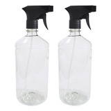 2 Frasco Borrifador Pulverizador 500ml Spray Gatilho Preto