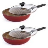 2 Frigideira Funda Antiaderente 24 Cm Com Tampa Tramontina