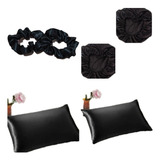 2 Fronhas 2 Touca Ajustável 2xuxinhas Cetim Seda Anti Frizz