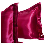 2 Fronhas Casablanca Cetim De Seda Antifrizz C 4 Abas 50x70 Cor Marsala
