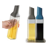 2 Galheteiro Porta Azeite Óleo Vinagre Quadrado 500ml Vidro