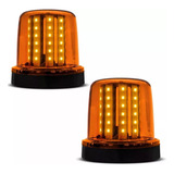 2 Giroflex Luz Emergência Sinalizador 54 Leds 12 24v Âmbar