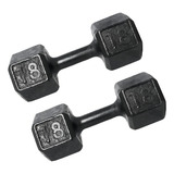 2 Halteres Dumbbell Pintado 18kg P musculação Supino Stiff Cor Preto