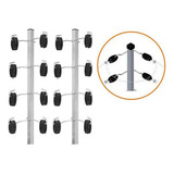 2 Haste Canto Industrial Big Cantoneira 80cm 25mm 8 Isolador