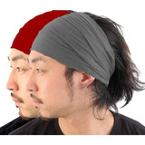 2 Headbands Uma Cinza E Uma Vermelha Bandana Esporte