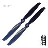 2 Hélices Mhs 6 4 Aeromodelo Elétrico Motor 2200kv Asa Zagi Cor Preto Mhs Fly