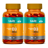 2 Imunidade Tripla Ação Vitamina C D3 Zinco 120 Cáps Uvits
