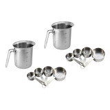 2 Jarra Graduada Medidor Inox 1l 2 Conjunto Medidor 4 Pçs