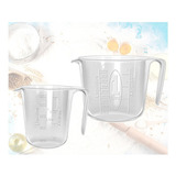 2 Jarra Medidora 1 Litro E 500 Ml Dosadora Graduada Multiuso Cor Transparente