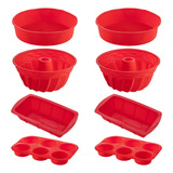 2 Jogo Formas Silicone Cupcake Redonda Espiral Pão Sortida