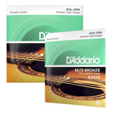 2 Jogos Encordoamento Violão Aço Daddario Ez920 012
