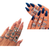 2 Kit 31 Pecas Anel Anéis Femininos Falange Bohemian