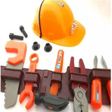 2 Kit Ferramentas Engenheiro Com Capacete Cinto Brinquedo