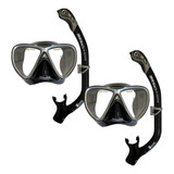 2 Kit Mergulho Máscara Ikarus Snorkel