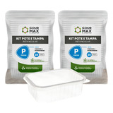 2 Kit Potes Descartáveis Marmita Freezer Microondas 350ml 25 Und Gourmax