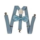 2 Kit Suspensório Gravata Borboleta Adulto E Infantil Ref 247 244 AZUL BEBÊ ADULTO 