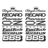 2 Kits Adesivos Carros Tuning Rebaixados Marcas Esportivas