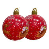 2 Kits De Decoração De Natal Inflável De Jardim Bola De Nev