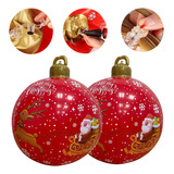 2 Kits De Decoração De Natal Inflável De Jardim Bola De Nev