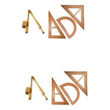 2 Kits Geométrico Professor Mdf Pinus Comp Qd Bco S Régua