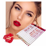 2 Kits Lápis Delineador Labial Matte Macio 12 Unid Cada Kit