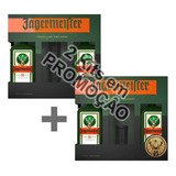 2 Kits Licor Jagermeister 2 Garrafas De 500ml Com 2 Copos