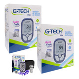 2 Kits Medidor De Glicose G tech Vita Estojos Completos Tira