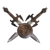 2 Kits Medieval Espada Escudo Guerreiro Combate Infantil