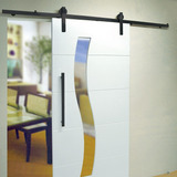 2 Kits Porta De Correr Roldana Aparente Preto Trilho 2 Mt