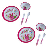 2 Kits Prato Infantil Divertido Para Bebe Criança Divisória