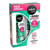 2 Kits Salon Line Bomba Antiqueda Shampoo Condicion 200ml