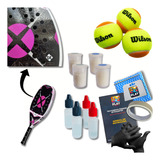 2 Kits Tratamento Raquete Beach Tennis Padel 3 Bolas Beach