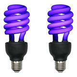 2 Lâmpada Fluorescente Luz Negra Efeito Neon 110v Ou 220v