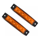 2 Lanterna Lateral Caminhão Trailer Barcos Baú 6 Leds 12 24v