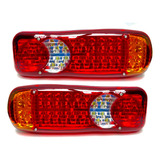 2 Lanterna Traseira Lisa Led Tricolor Caminhão Mercedes Ford