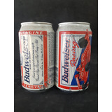 2 Lata Cerveja Budweiser Racing Indy Cheia Coleção Antiga