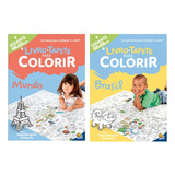 2 Livros Para Colorir Infantil Tapete Gigante 98x68cm