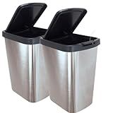 2 Lixeira Cesto 09 Litros Inox Com Tampa Click Label Lixeira Escritório Lixeira Banheiro 02 