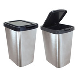 2 Lixeira Cesto 09 Litros Tampa Click Label Banheiro Cozinha