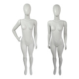 2 Manequim Feminino Branco Cabeça De Ovo Completo 3 Braços
